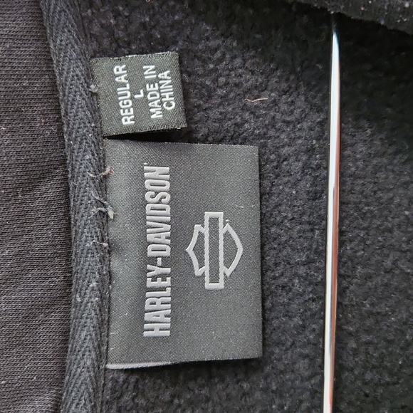 Mens Sweatshirt, 1/4 Zip, Harley-Davidson, Large, Black - Picture 4 of 4